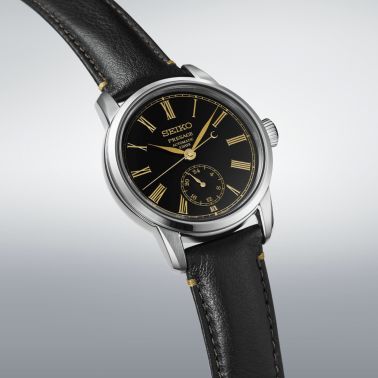 Montre Seiko Presage Classic Series “Craftsmanship” Laque Urushi automatique cadran noir bracelet cuir 40,2 mm