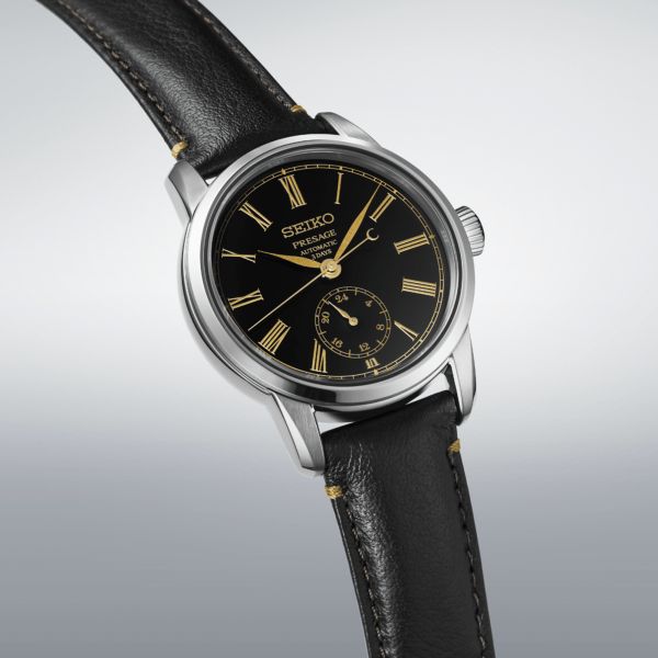 Montre Seiko Presage Classic Series “Craftsmanship” Laque Urushi automatique cadran noir bracelet cuir 40,2 mm