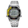 Seiko Rotocall quartz black & yellow steel bracelet 37 mm