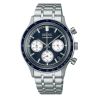 Montre Seiko Sport Chronographe mecaquartz chronographe cadran bleu bracelet acier 38,7 mm