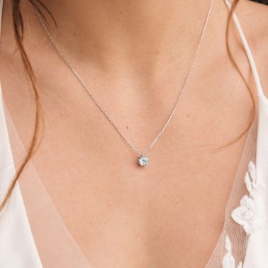 Collier Lepage Chéri en or blanc et émeraude