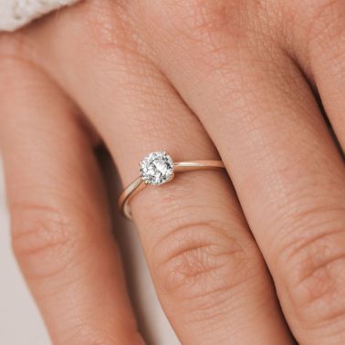 Solitaire Lepage Désir en or rose et diamant