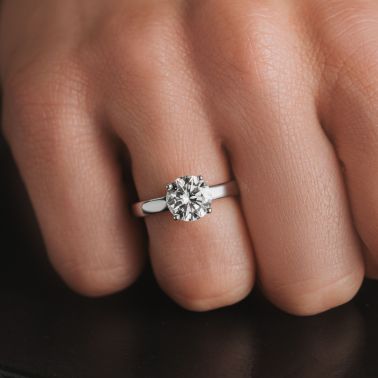 Solitaire Lepage Evidence en or rose et saphir