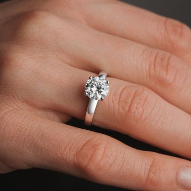 Solitaire Lepage Evidence en or rose et saphir