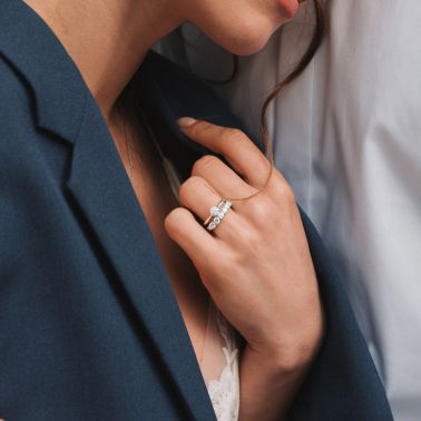 Solitaire Lepage Cupidon en or rose et saphir