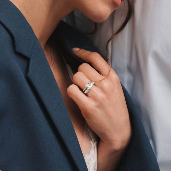 Solitaire Lepage Cupidon en or rose et saphir