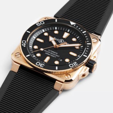 Montre Bell & Ross BR 03 Diver Black Bronze automatique cadran noir bracelet caoutchouc 42 mm