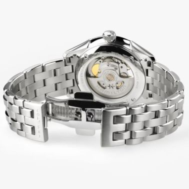 Montre Hamilton Jazzmaster Open Heart Auto cadran argenté bracelet acier 40 mm