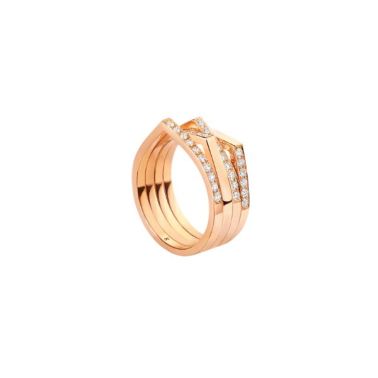 Bague Repossi Antifer 4 rangs en or rose et diamants