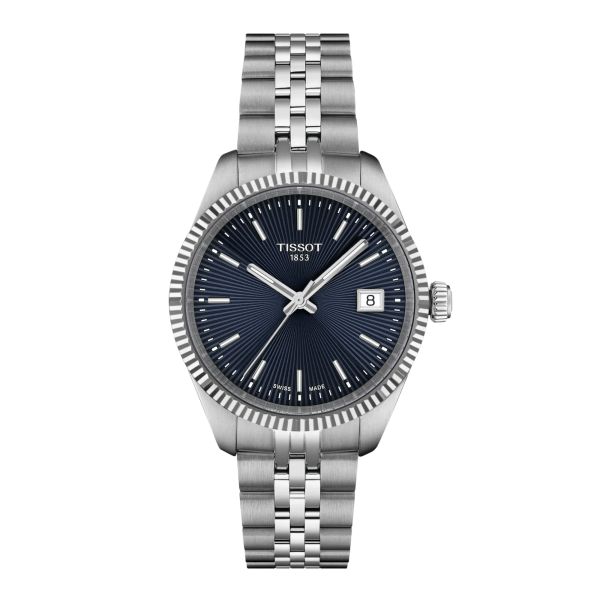 Montre Tissot T-Classic Ballade quartz cadran bleu bracelet acier 34 mm