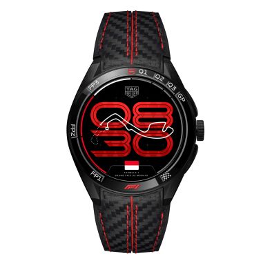 Montre TAG Heuer Connected Calibre E5 x Formula 1 Edition – 45 mm – Titane DLC – Bracelet Caoutchouc Noir