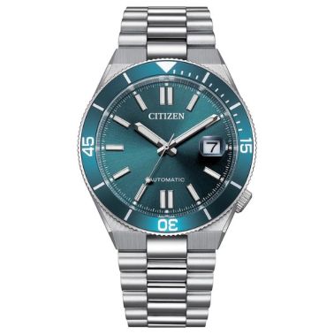 Citizen Tsuyosa Shore automatic watch with turquoise dial and steel bracelet, 40 m