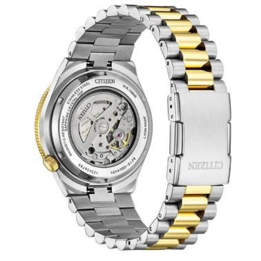 Citizen Tsuyosa Shore automatic watch with red dial, steel and gold bracelet, 40 m