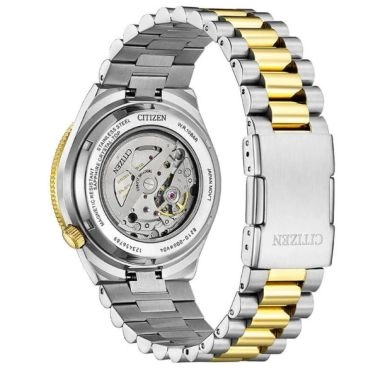 Montre Citizen Tsuyosa Shore automatique cadran rouge bracelet acier et doré 40 m