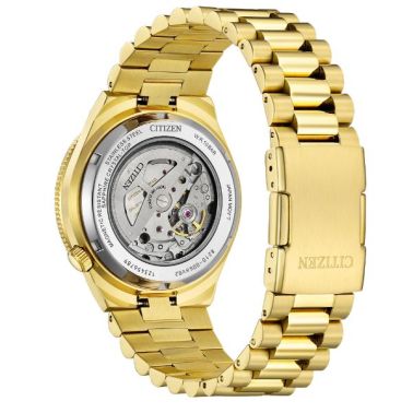 Citizen Tsuyosa Shore automatic watch with green dial and gold bracelet, 40 m