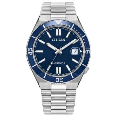 Montre Citizen Tsuyosa Shore automatique cadran bleu bracelet acier 40 m