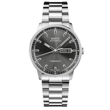 Montre Mido Commander Datoday automatique cadran noir bracelet acier 40 mm