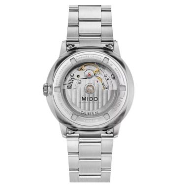 Montre Mido Commander Datoday automatique cadran argenté bracelet acier 40 mm