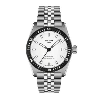 Tissot T-Sport PR 516 Powermatic 80 white dial steel bracelet 38 mm