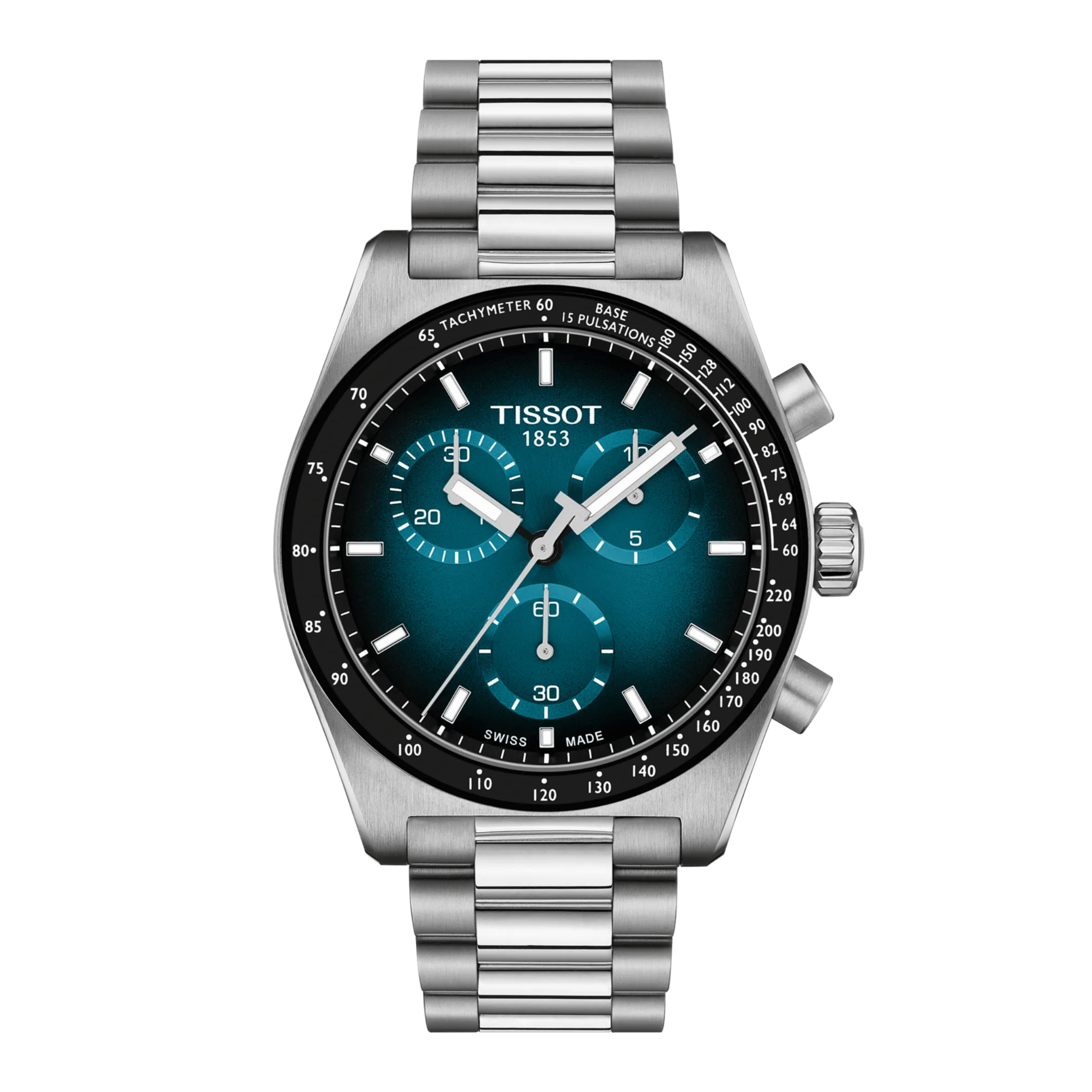 Tissot T-Sport PR 516 quartz chronograph blue dial steel bracelet 40 mm