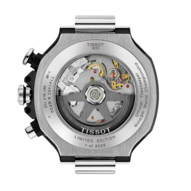 Montre Tissot T-Sport T-Race MOTOGP 2026 Chronograph automatique cadran squelette bracelet caoutchouc rouge 45 mm