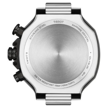 Montre Tissot T-Sport T-Race Chronograph quartz cadran bleu bracelet caoutchouc bleu 45 mm