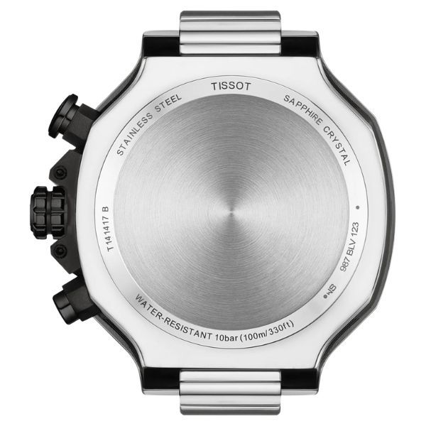 Tissot T-Sport T-Race Chronograph quartz watch blue dial blue rubber strap 45 mm