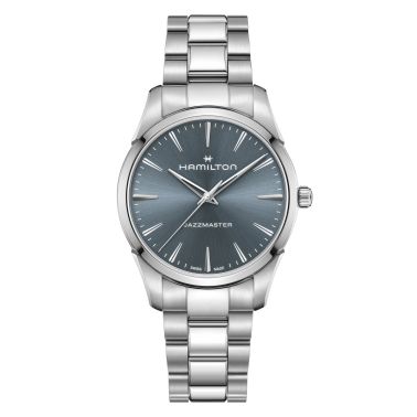 Montre Hamilton Jazzmaster quartz cadran bleu bracelet acier 40 mm
