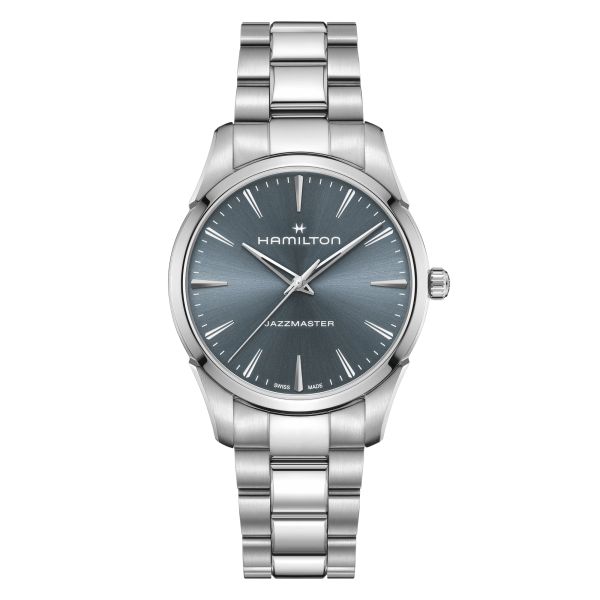 Hamilton Jazzmaster quartz blue dial steel bracelet 40 mm