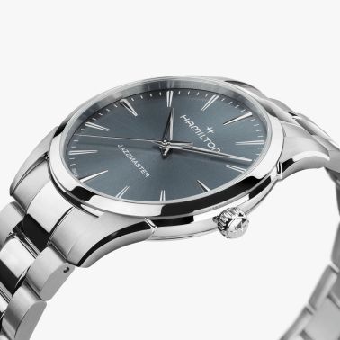 Hamilton Jazzmaster quartz blue dial steel bracelet 40 mm