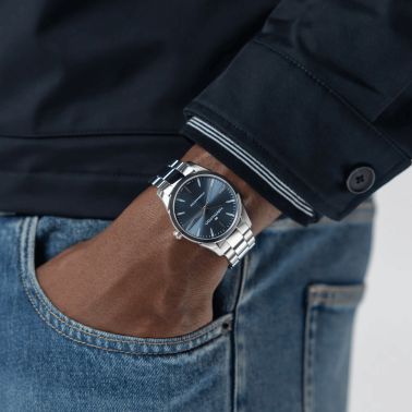 Hamilton Jazzmaster quartz blue dial steel bracelet 40 mm
