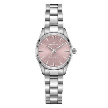 Montre Hamilton Jazzmaster quartz cadran rose bracelet acier 32 mm