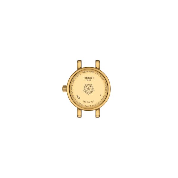 Tissot Lovely Round PVD yellow gold blue dial leather strap quartz 19.5 mm