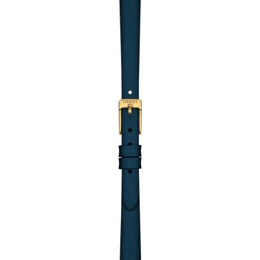 Tissot Lovely Round PVD yellow gold blue dial leather strap quartz 19.5 mm