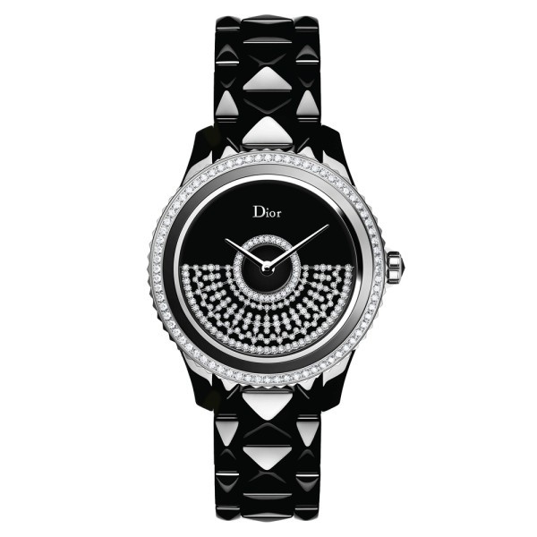 Montre Dior Grand Bal Résille lunette sertie bracelet céramique noire 38 mm