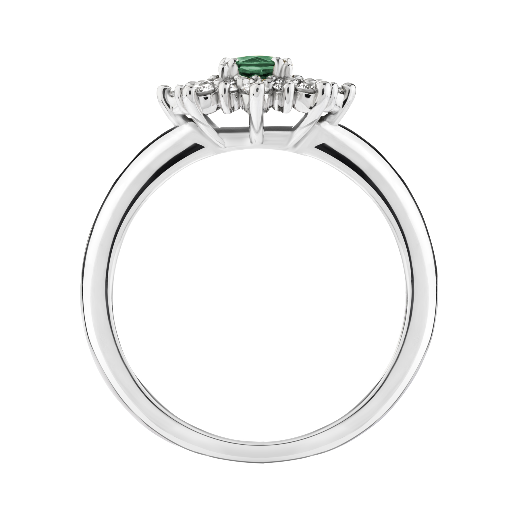 Bague Lepage Dentelle en or blanc, saphir vert et diamants