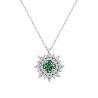 Collier Lepage Dentelle en or blanc, saphir vert et diamants