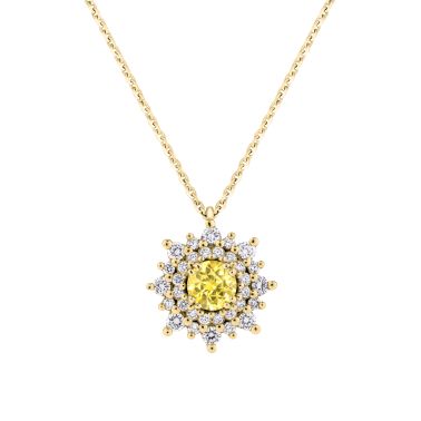 Collier Lepage Dentelle en or jaune, saphir jaune et diamants