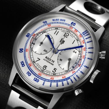 Lip Rallye Chrono "Autodrome" mecaquartz silver dial steel bracelet 40 mm