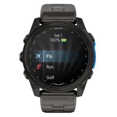 Garmin D2 Mach 2 AMOLED Titanium Carbon Gray DLC watch with titanium bracelet, 51 mm