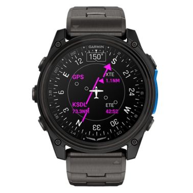 Garmin D2 Mach 2 AMOLED Titanium Carbon Gray DLC watch with titanium bracelet, 51 mm