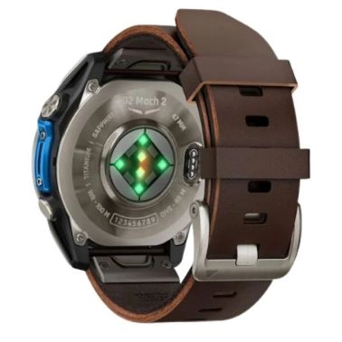 Montre Garmin D2 Mach 2 Pro AMOLED Titane bracelet cuir marron 47 mm
