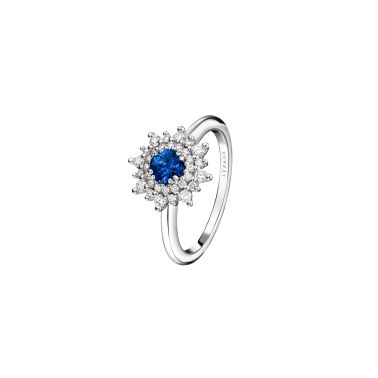 Lepage Dentelle ring in white gold, sapphire and diamonds