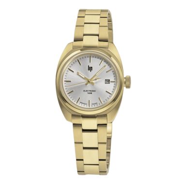 Lip Général De Gaulle quartz silver dial Yellow Gold PVD steel bracelet 31 mm
