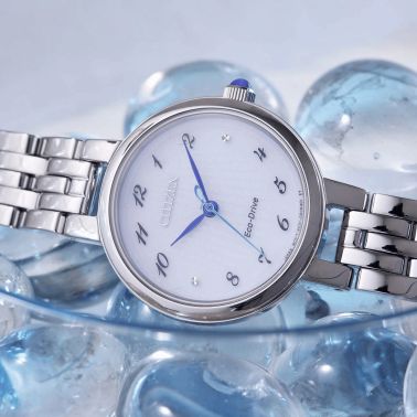Montre Citizen L Eco-Drive cadran blanc bracelet acier 28 mm