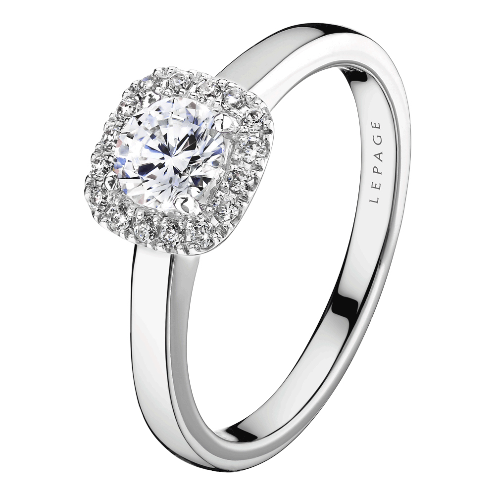 Lepage Jolie-Rose engagement ring in white gold and diamonds