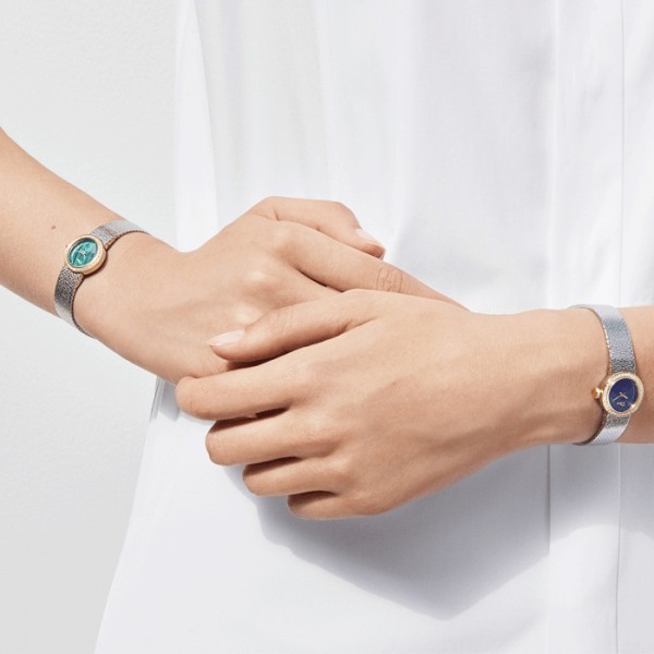 Mini D de Dior Satine quartz watch lapis lazuli diamonds 19 mm