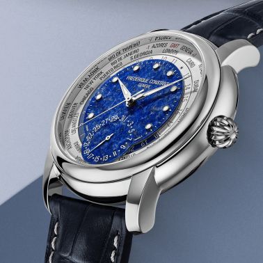 Frédérique Constant Classics Worldtimer Manufacture Automatic Lapis-Lazuli dial leather strap 42 mm