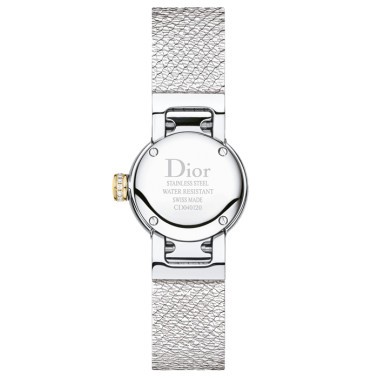 Montre Mini D de Dior Satine cadran lapis lazuli bracelet acier 19 mm