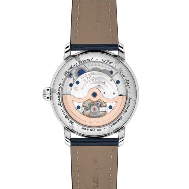 Montre Frédérique Constant Classics Worldtimer Manufacture Automatique cadran Lapis-Lazuli bracelet cuir 42 mm